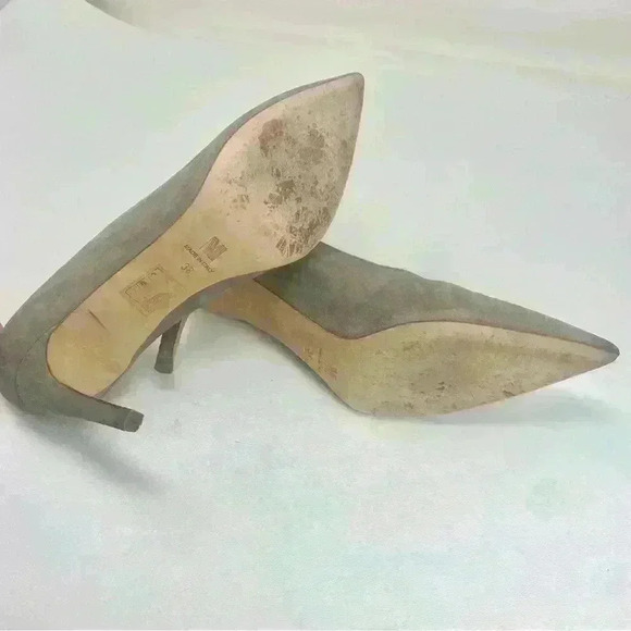 M.M.Lafleur Pumps High Heel Vanessa Womens EU 38 Suede Leather Taupe Career EUC - Picture 6 of 11